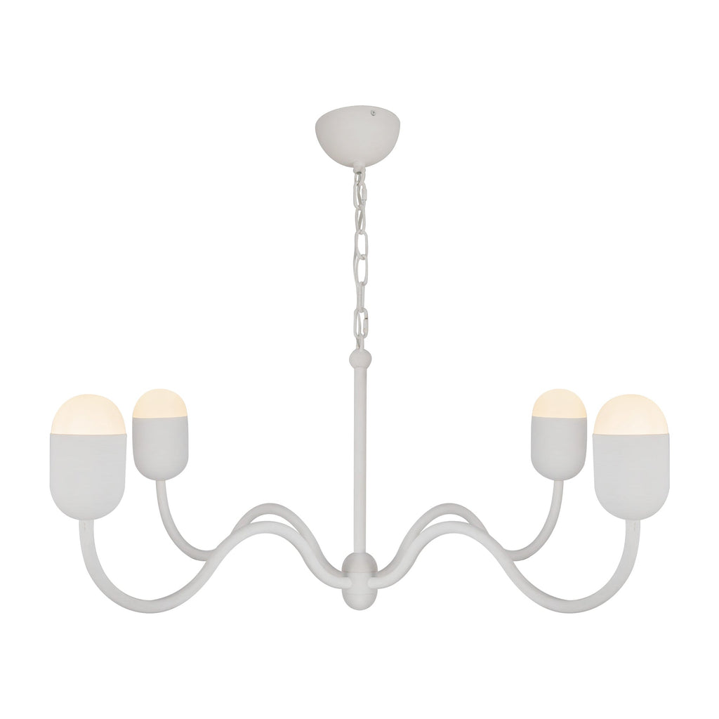 Effie 39-in Chandelier — Antique White/Opal Glass