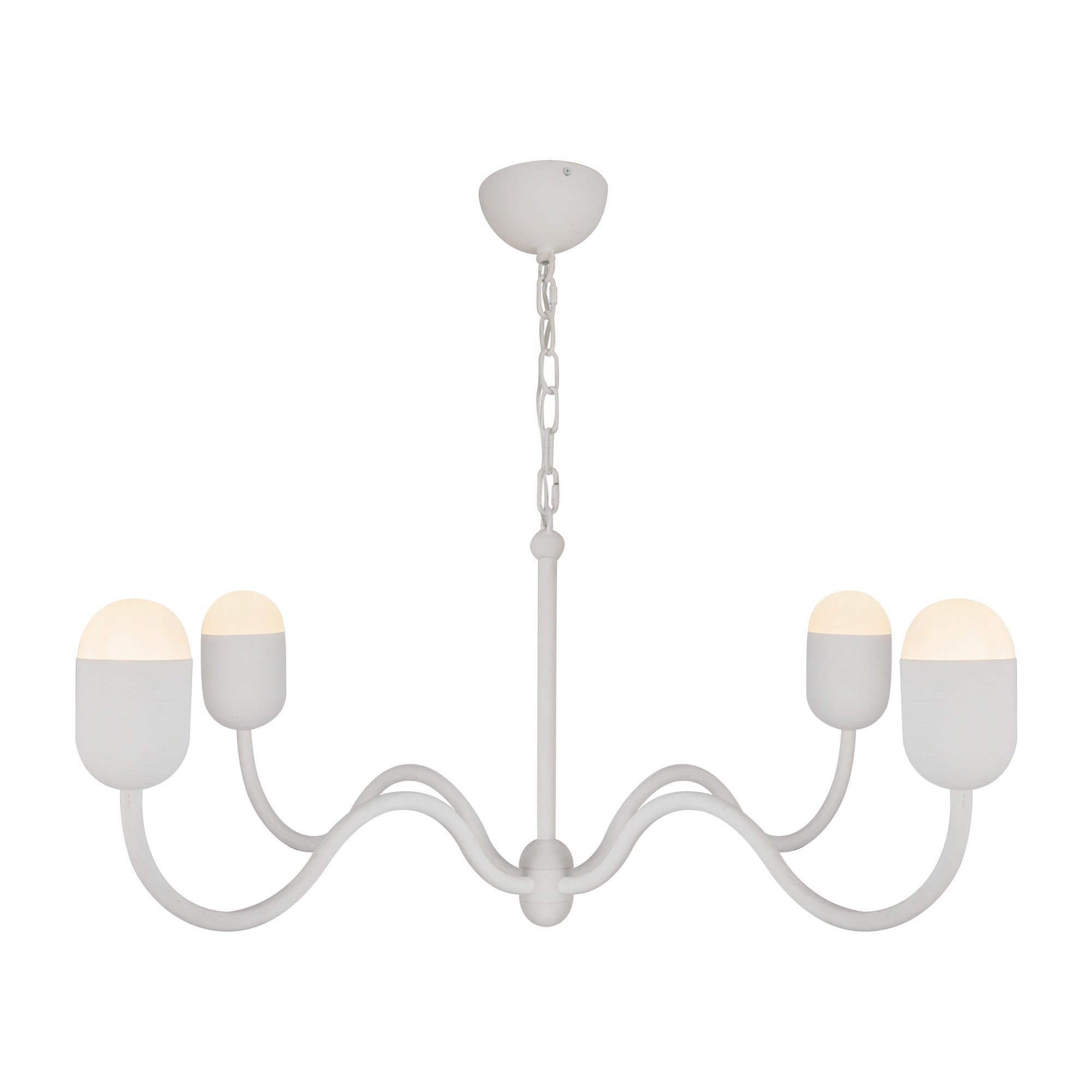 Effie 39-in Chandelier — Antique White/Opal Glass