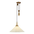 Ellen 20-in Pendant — Brushed Gold/White Linen