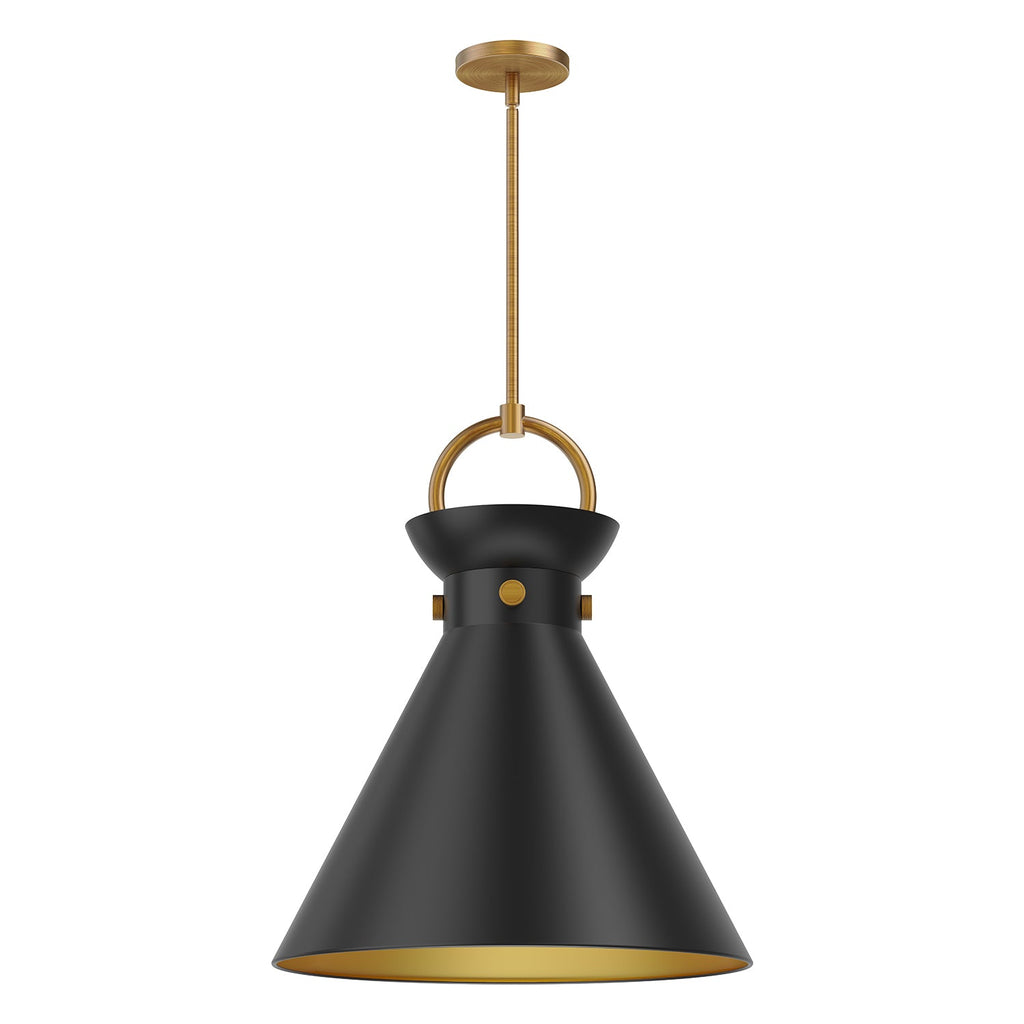 Emerson 18-in Pendant — Aged Gold/Matte Black