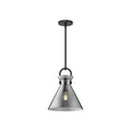 Emerson 11-in Pendant — Matte Black/Smoked