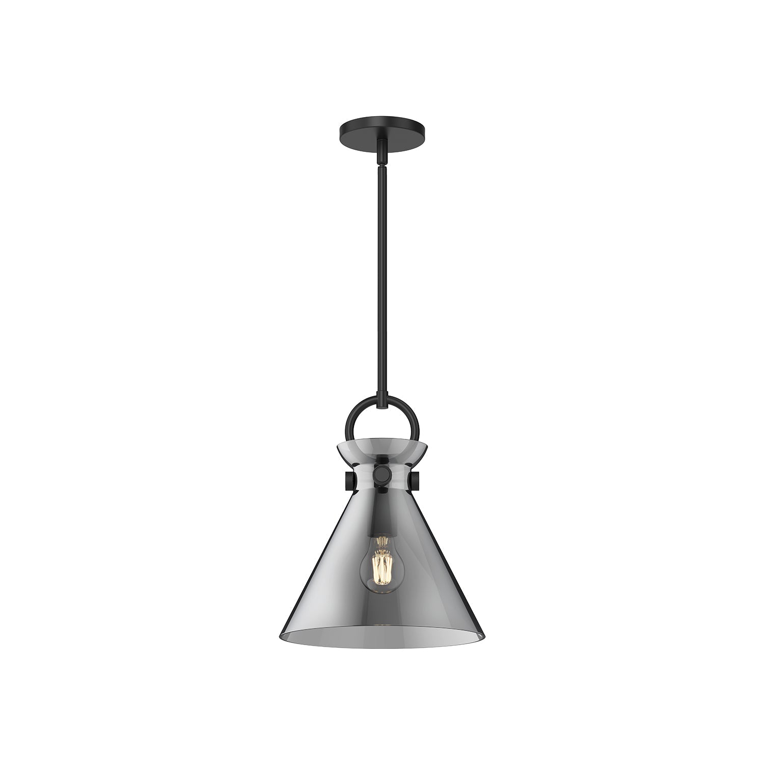 Emerson 11-in Pendant — Matte Black/Smoked