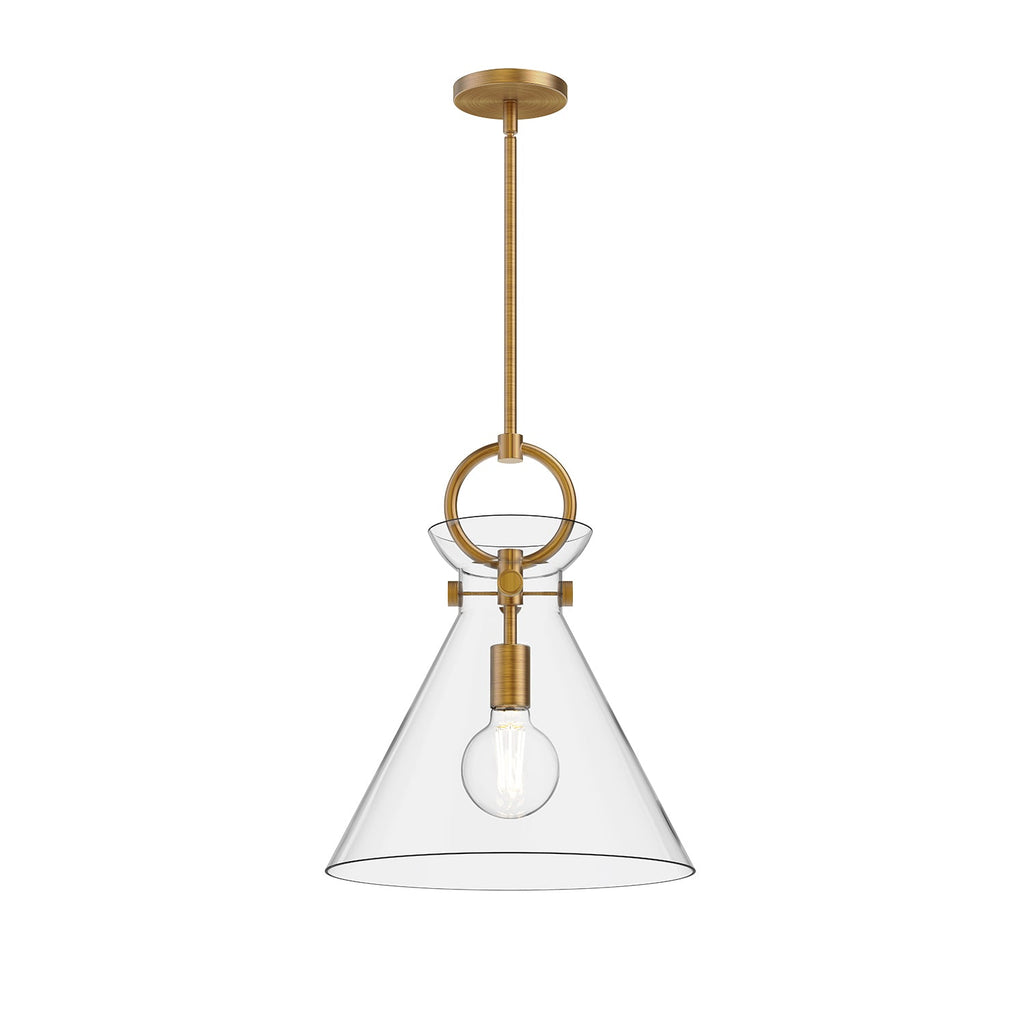 Emerson 14-in Pendant — Aged Gold/Clear