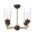 Emil 25-in Chandelier — Aged Gold/Walnut
