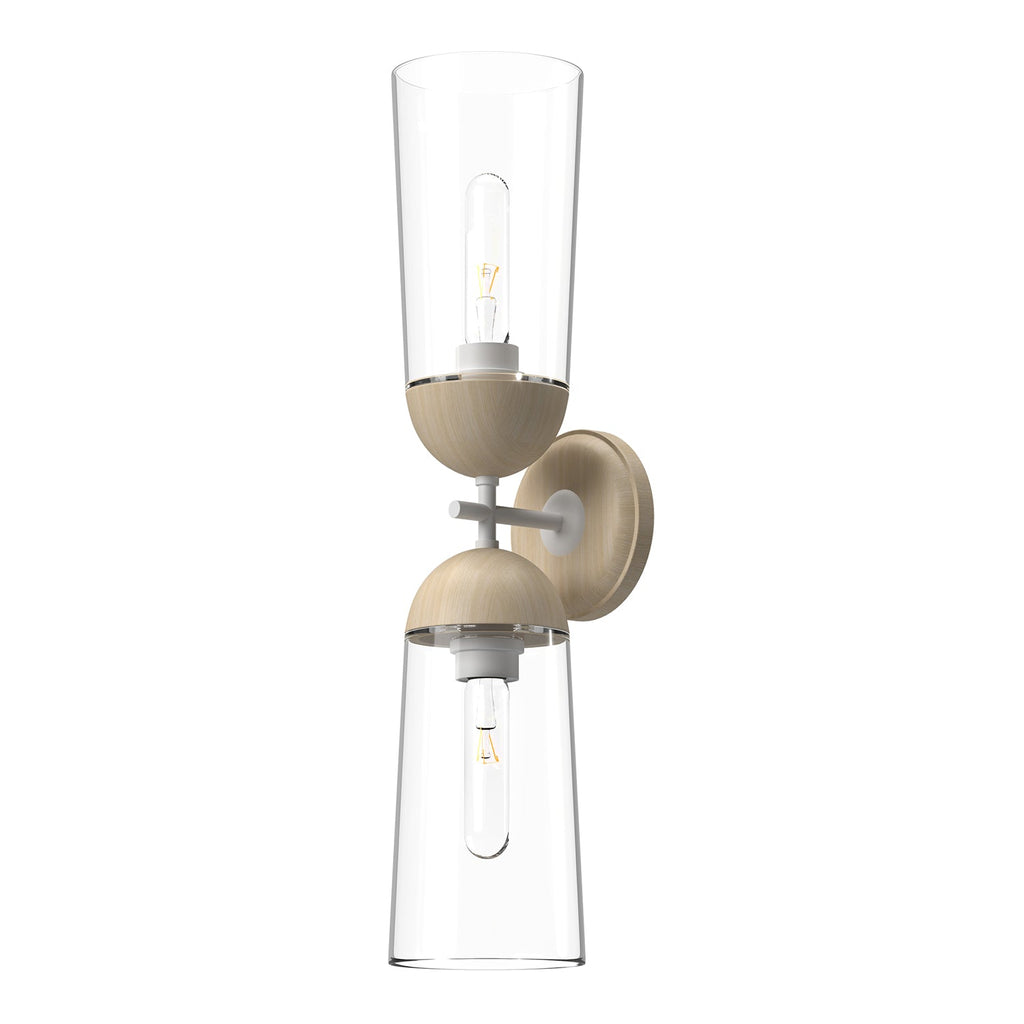 Emil 5-in Wall/Vanity Light — White/White Oak