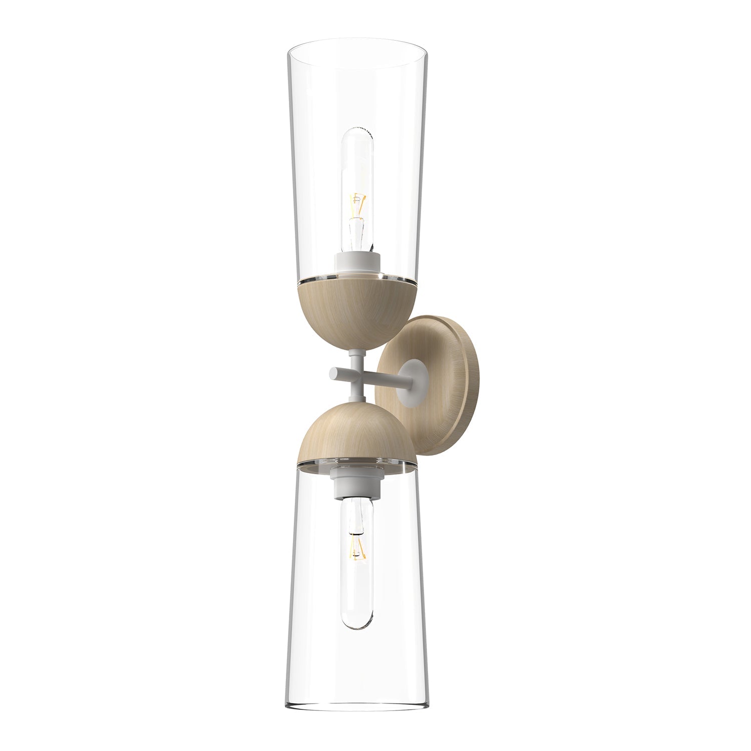 Emil 5-in Wall/Vanity Light — White/White Oak