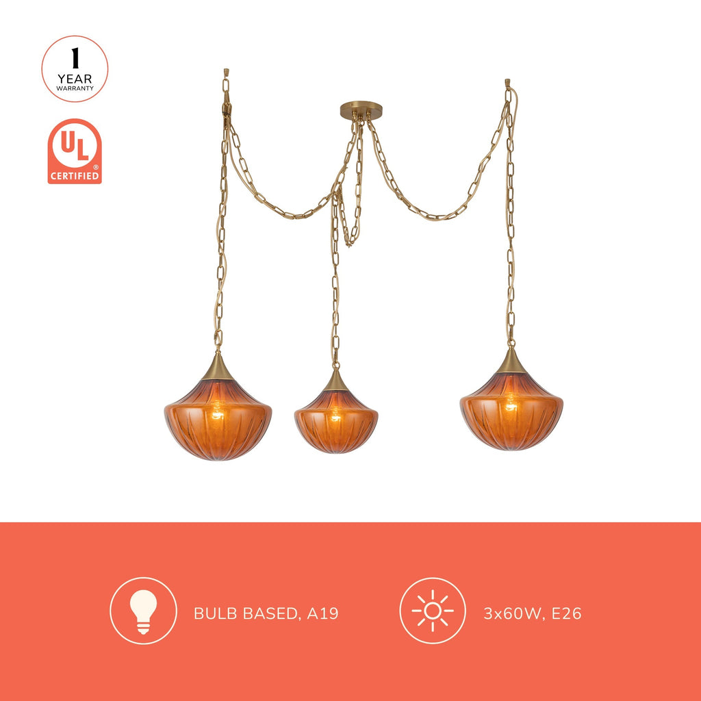 Farrah 3 Head Multi Pendant