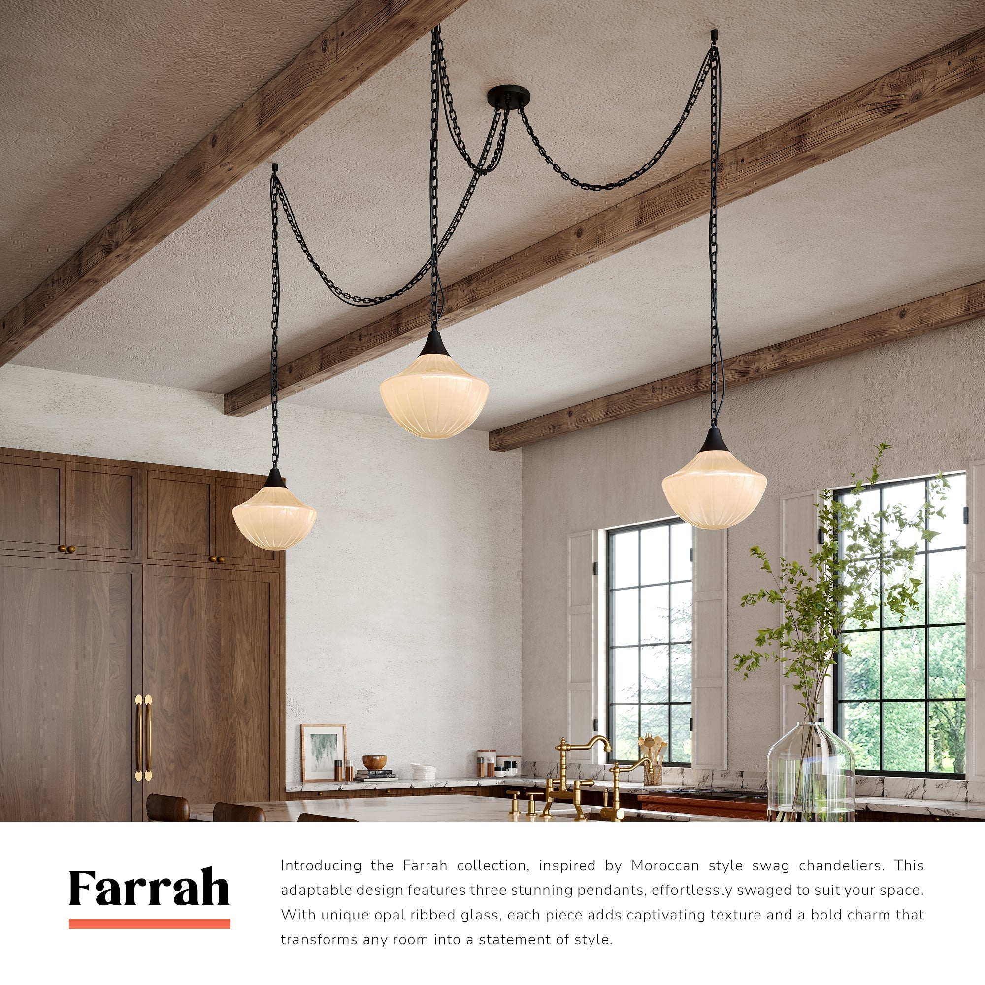 Farrah 3 Head Multi Pendant