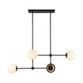 Fiore 42-in Chandelier — Matte Black/Glossy Opal Glass
