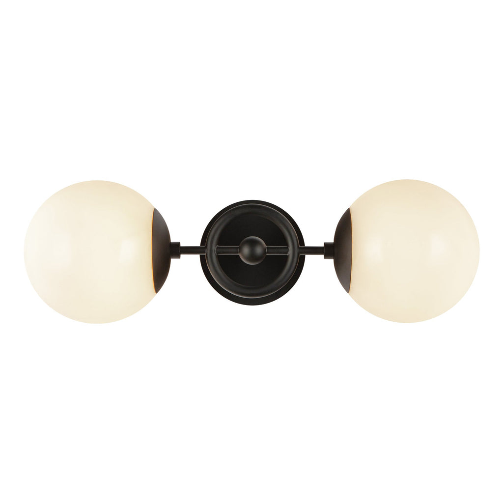 Fiore 18-in Wall/Vanity Light — Matte Black/Glossy Opal Glass