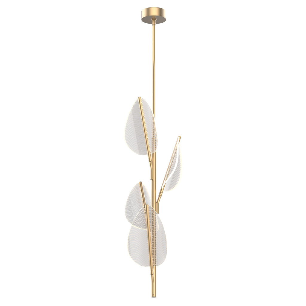 Flora 4 Head Pendant — Natural Brass