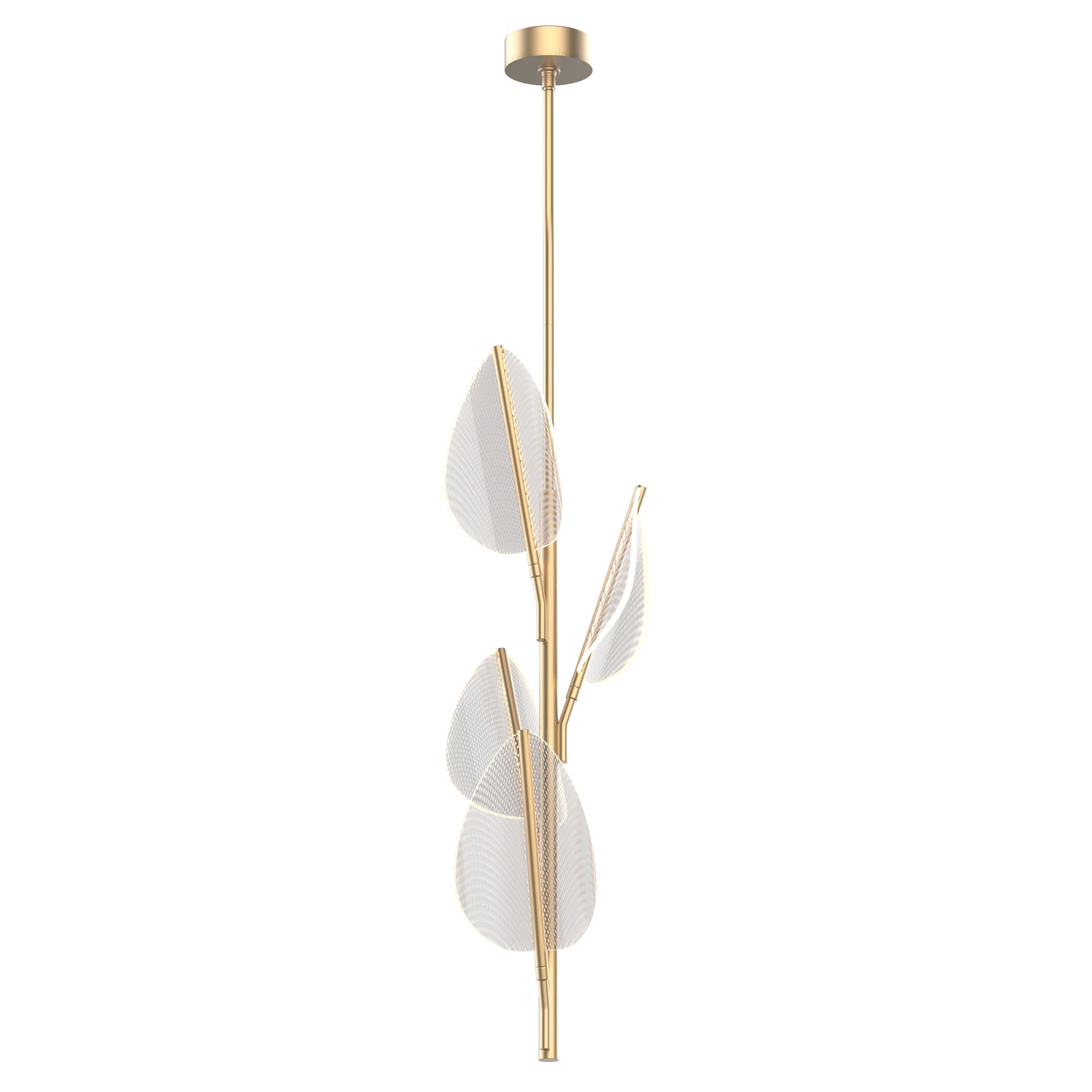 Flora 4 Head Pendant — Natural Brass