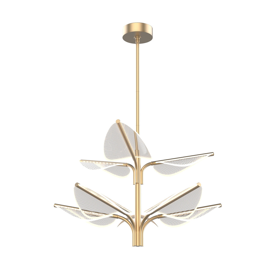 Flora 8 Head Pendant — Natural Brass