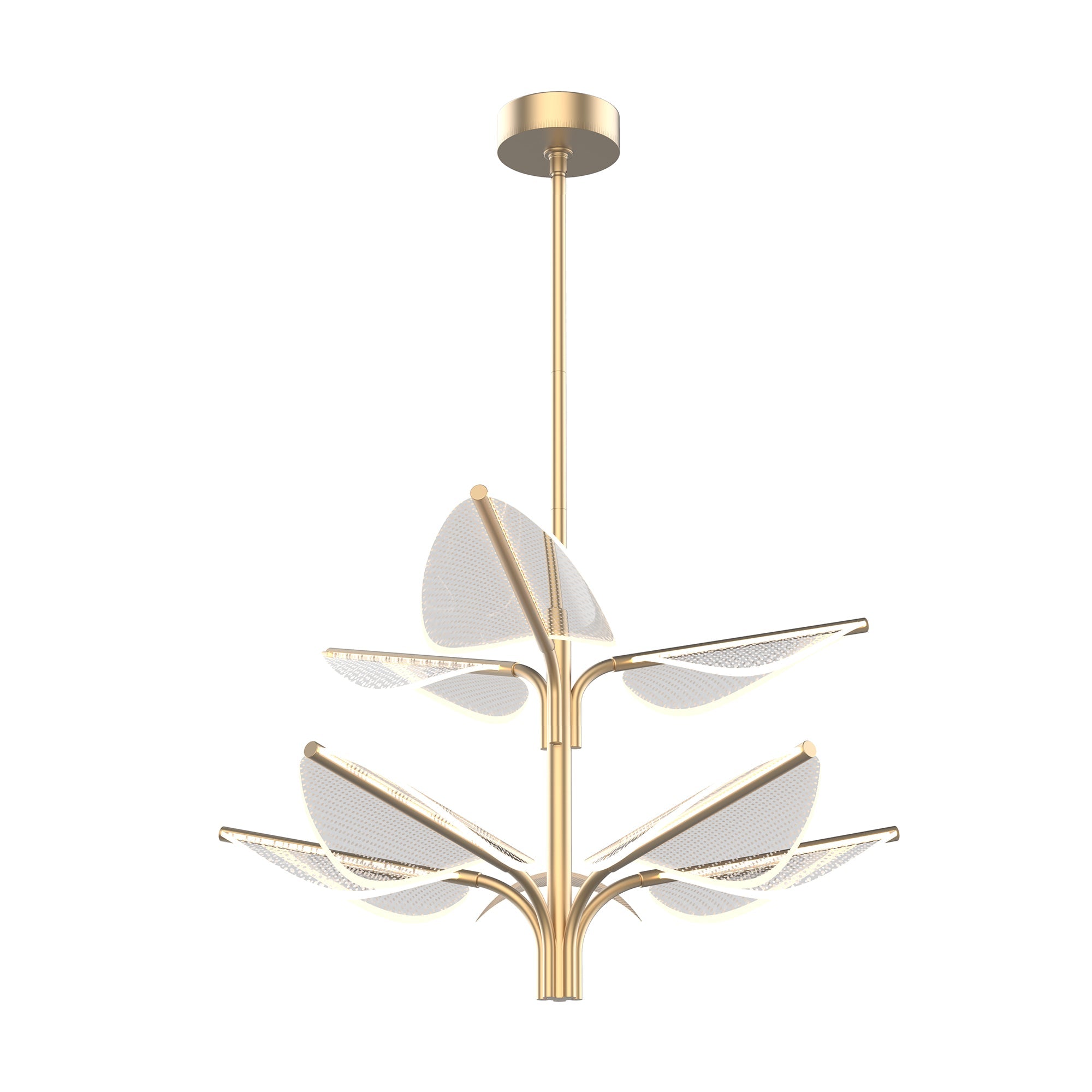 Flora 8 Head Pendant — Natural Brass