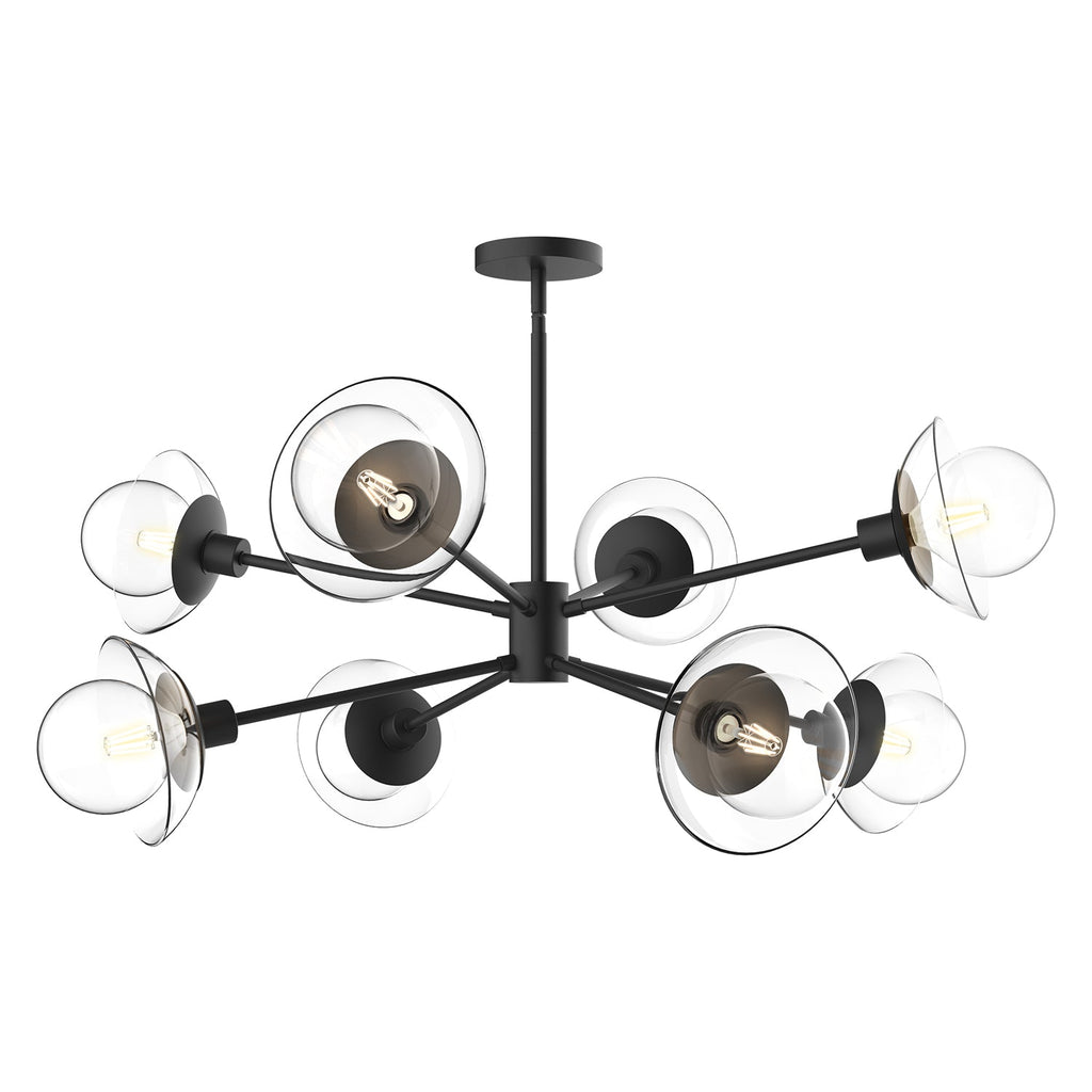 Francesca 40-in Chandelier — Clear Glass/Matte Black