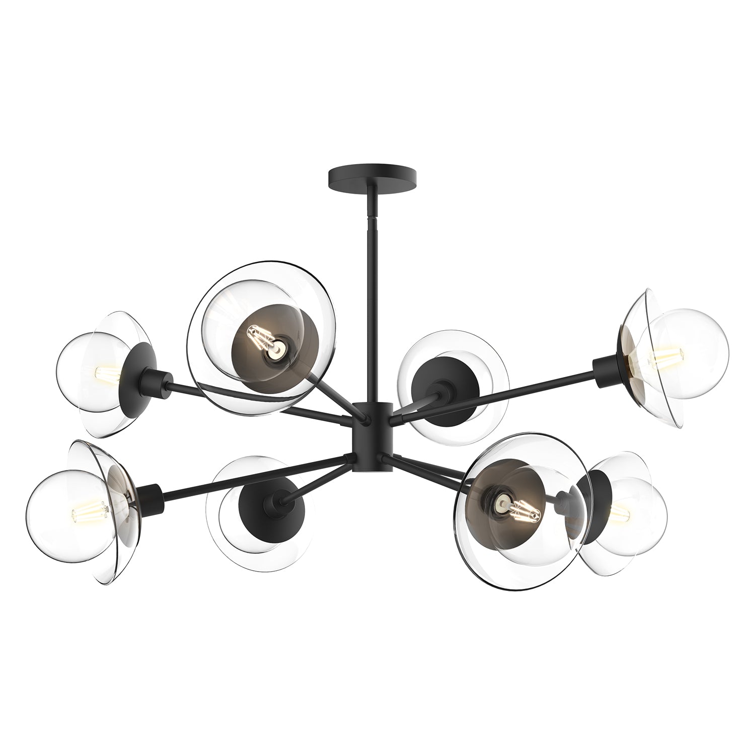Francesca 40-in Chandelier — Clear Glass/Matte Black