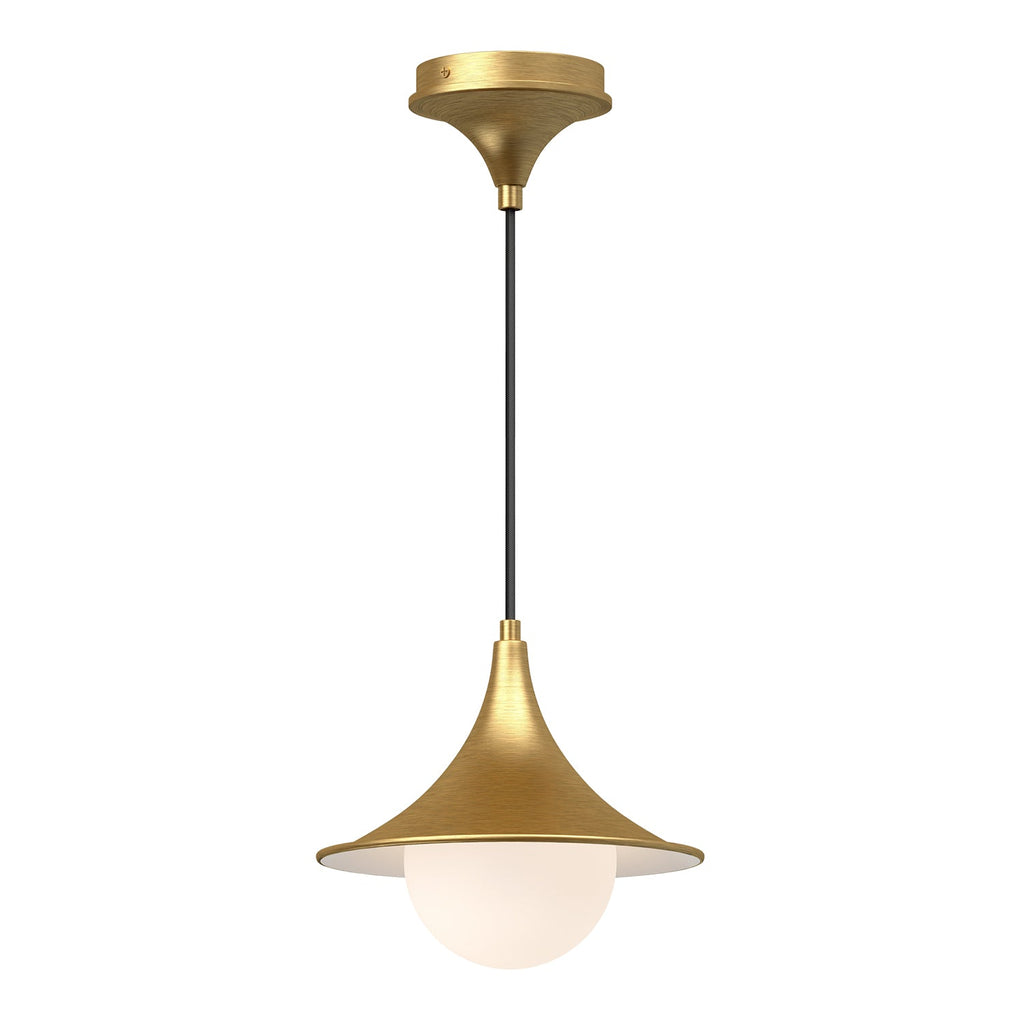 Fuji 9-in Pendant — Brushed Gold/Opal Matte Glass
