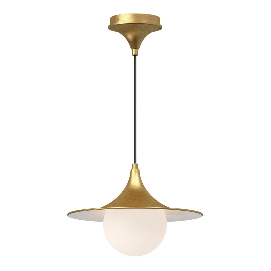 Fuji 12-in Pendant — Brushed Gold/Opal Matte Glass