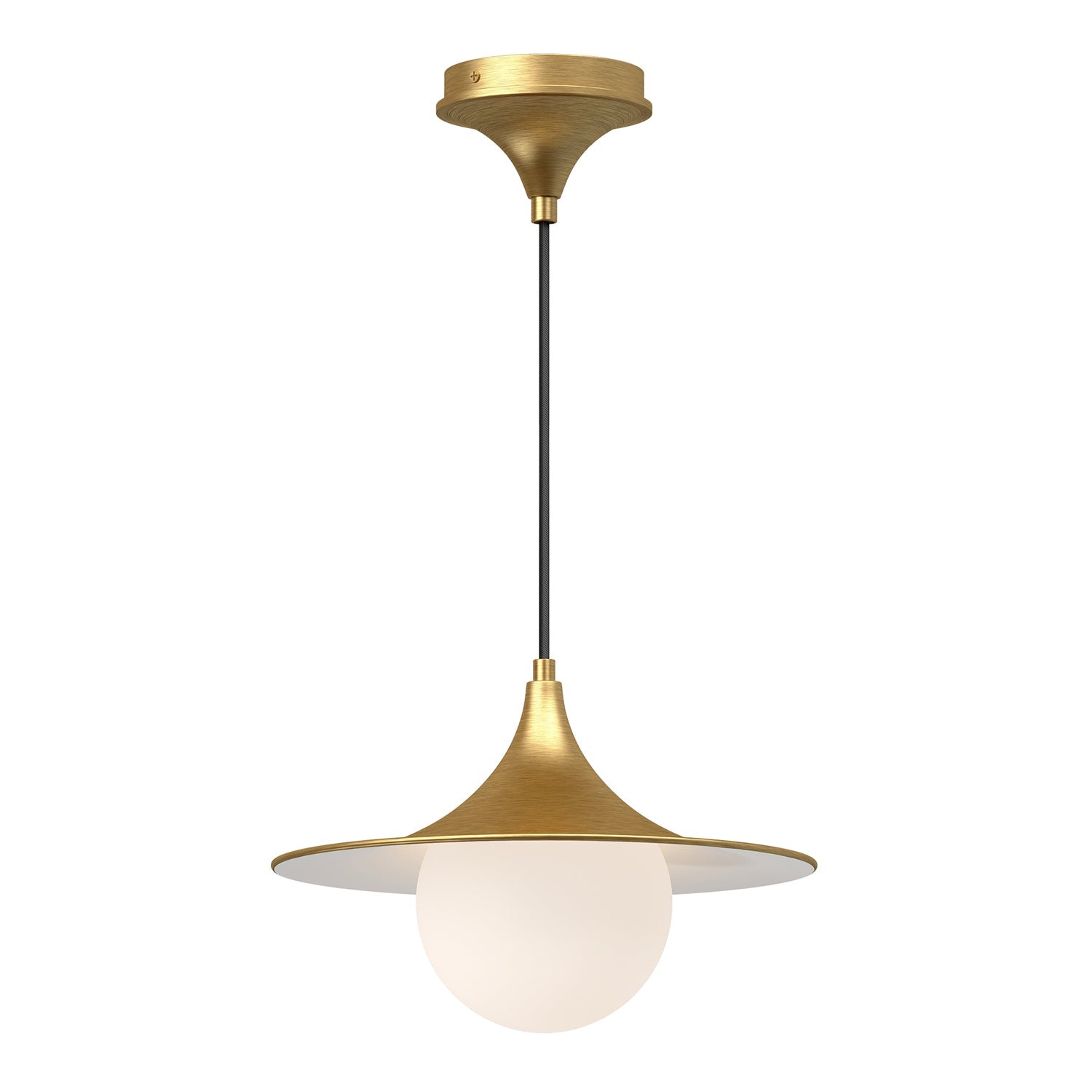 Fuji 12-in Pendant — Brushed Gold/Opal Matte Glass