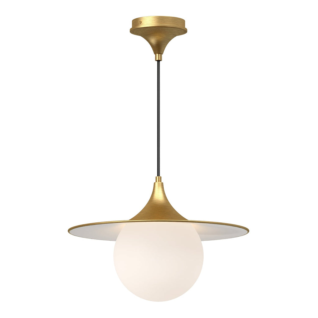 Fuji 16-in Pendant — Brushed Gold/Opal Matte Glass