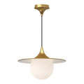Fuji 16-in Pendant — Brushed Gold/Opal Matte Glass