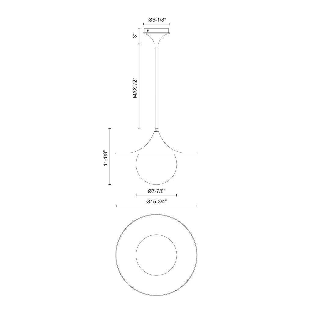 Fuji 16-in Pendant