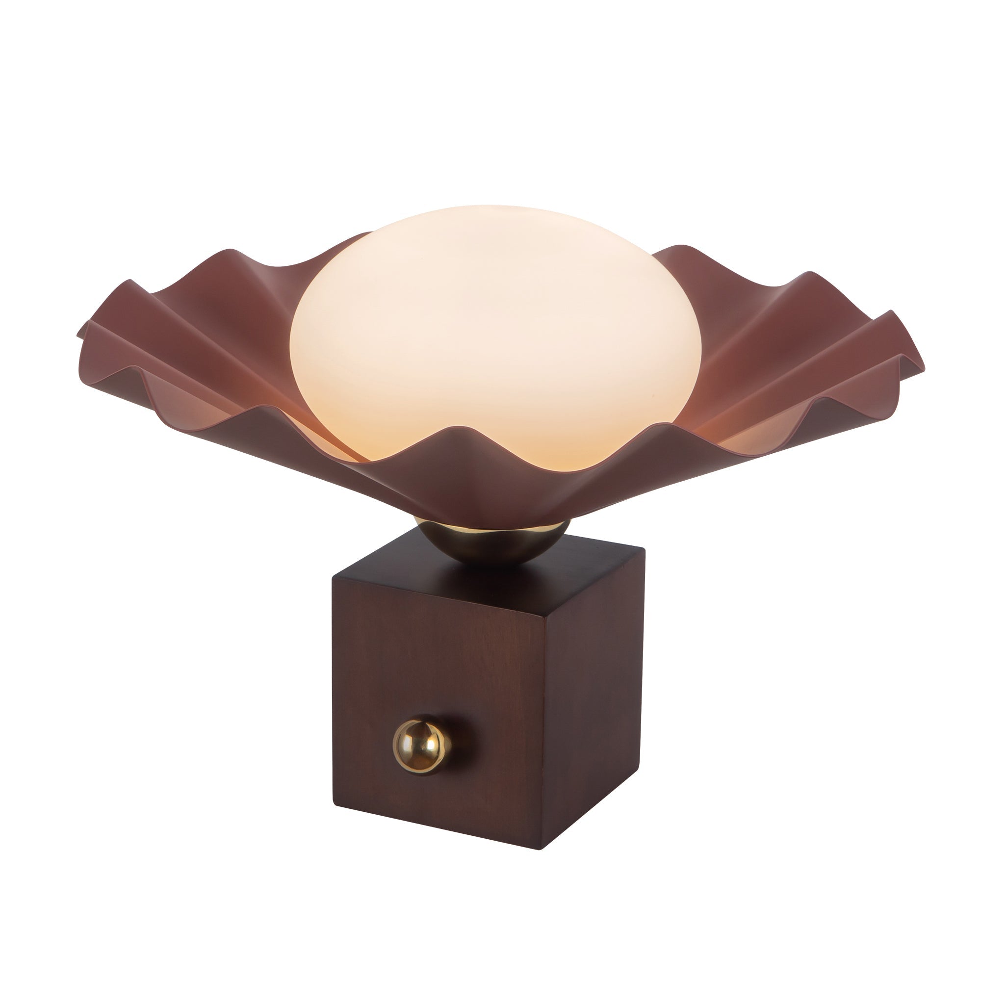 Furrow 12-in Table Lamp — Burgundy