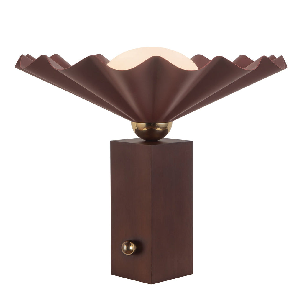 Furrow 16-in Table Lamp — Burgundy