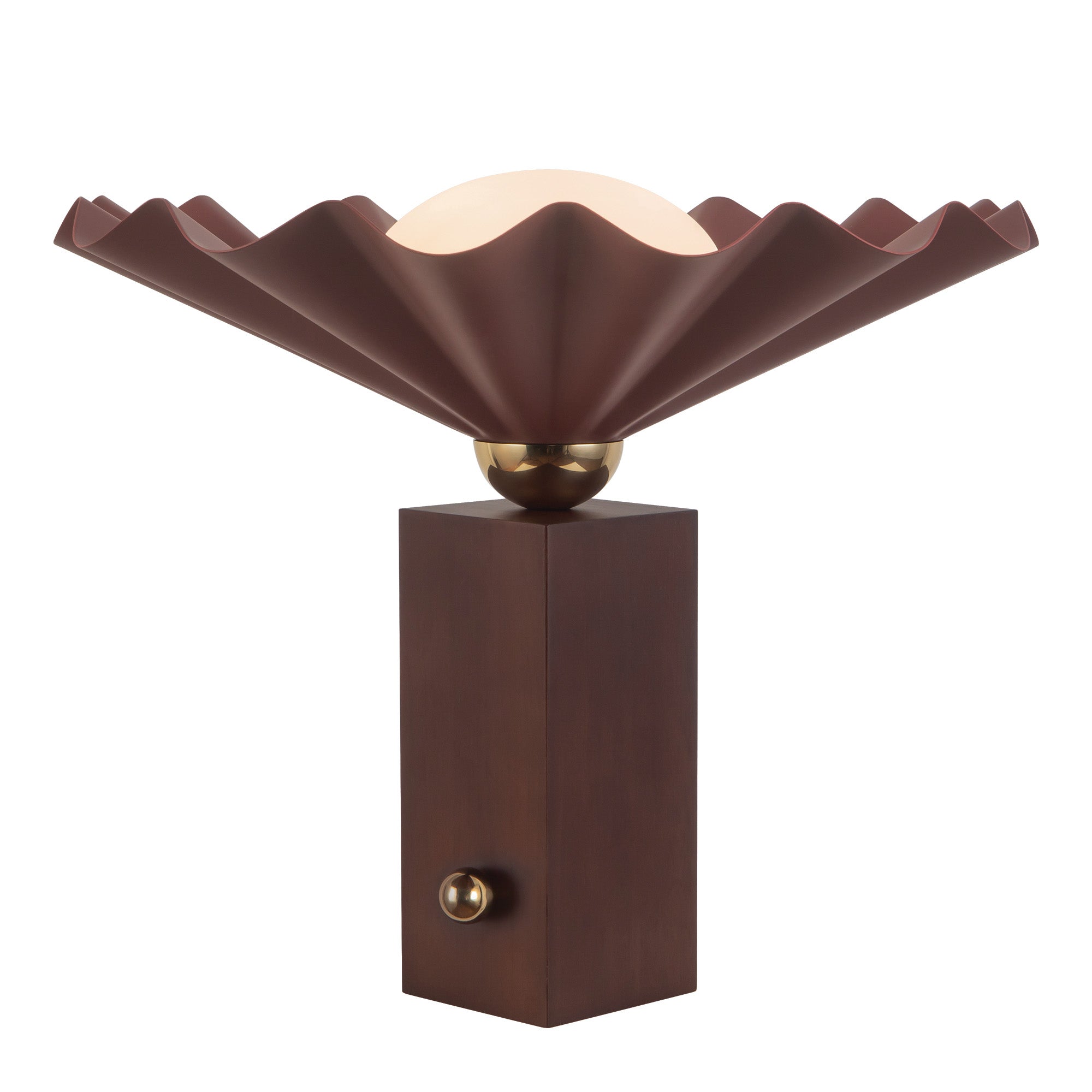 Furrow 16-in Table Lamp — Burgundy