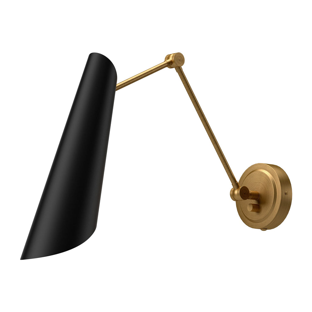 Gabriel 4-in Wall/Vanity Light — Aged Gold/Matte Black