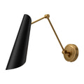 Gabriel 4-in Wall/Vanity Light — Aged Gold/Matte Black