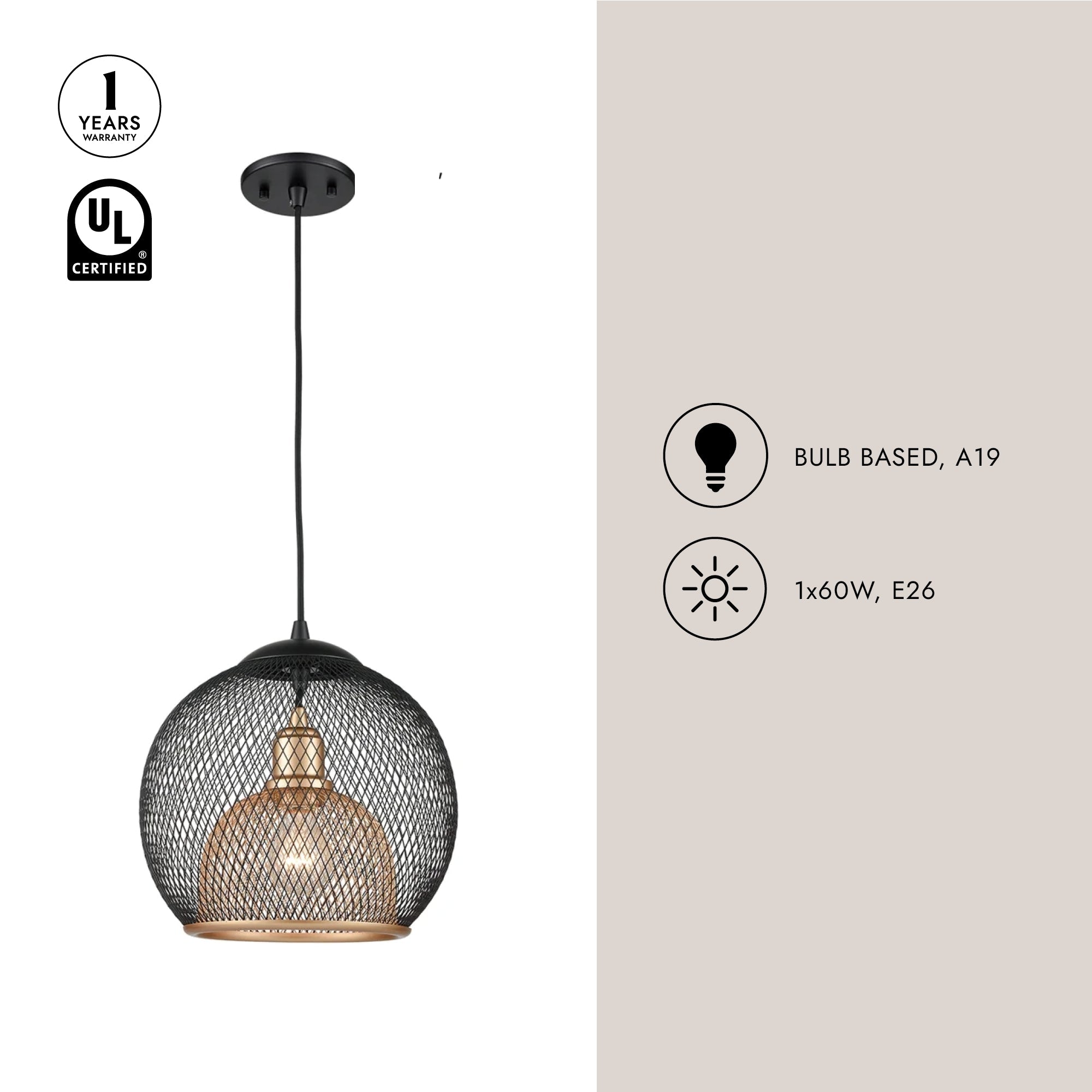Gibraltar 12-in Pendant