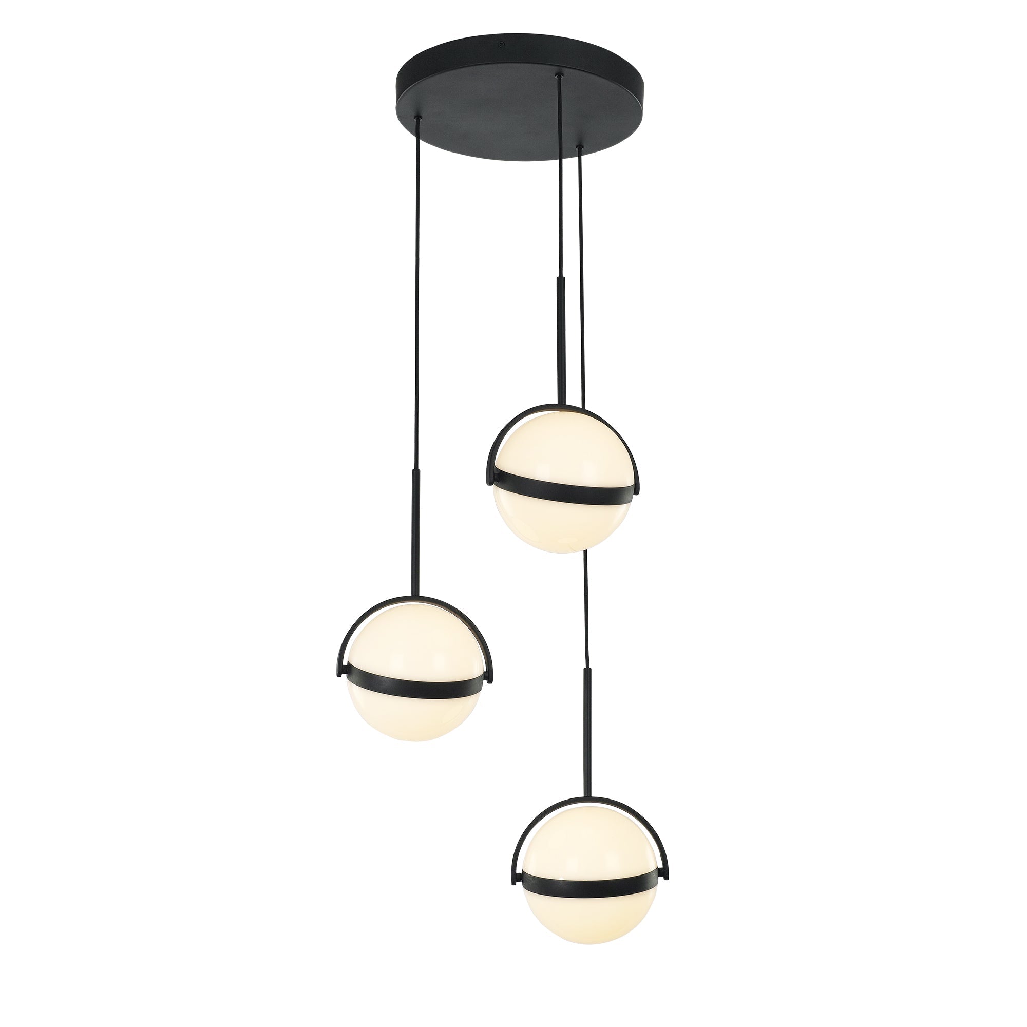 Globo 3 Head Multi Pendant — Matte Black [Universal Voltage]