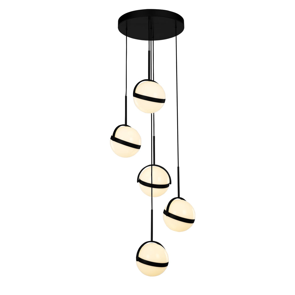 Globo 5 Head Multi Pendant — Matte Black