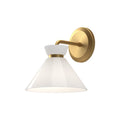 Halston 8-in Wall/Vanity Light — Brushed Gold/Glossy Opal Glass