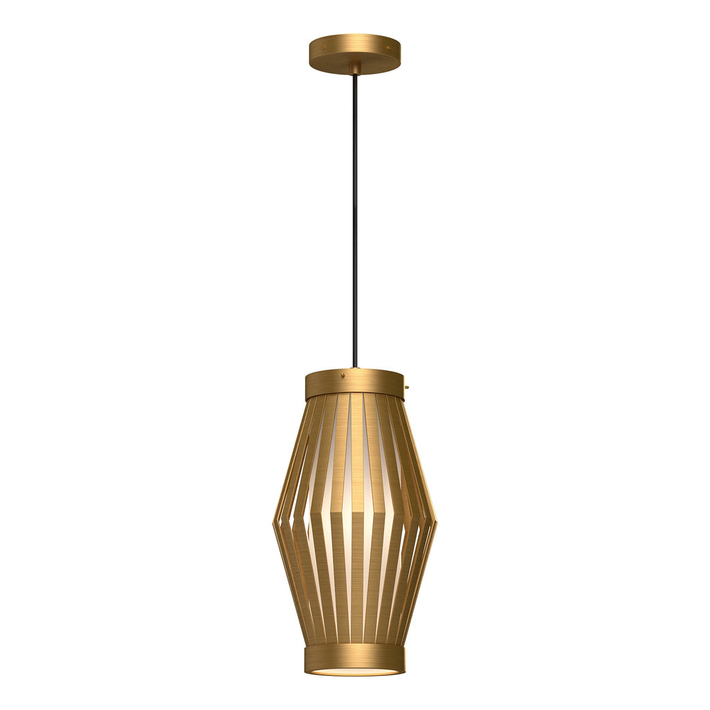 Hana 9-in Pendant — Aged Gold/Opal Matte Glass