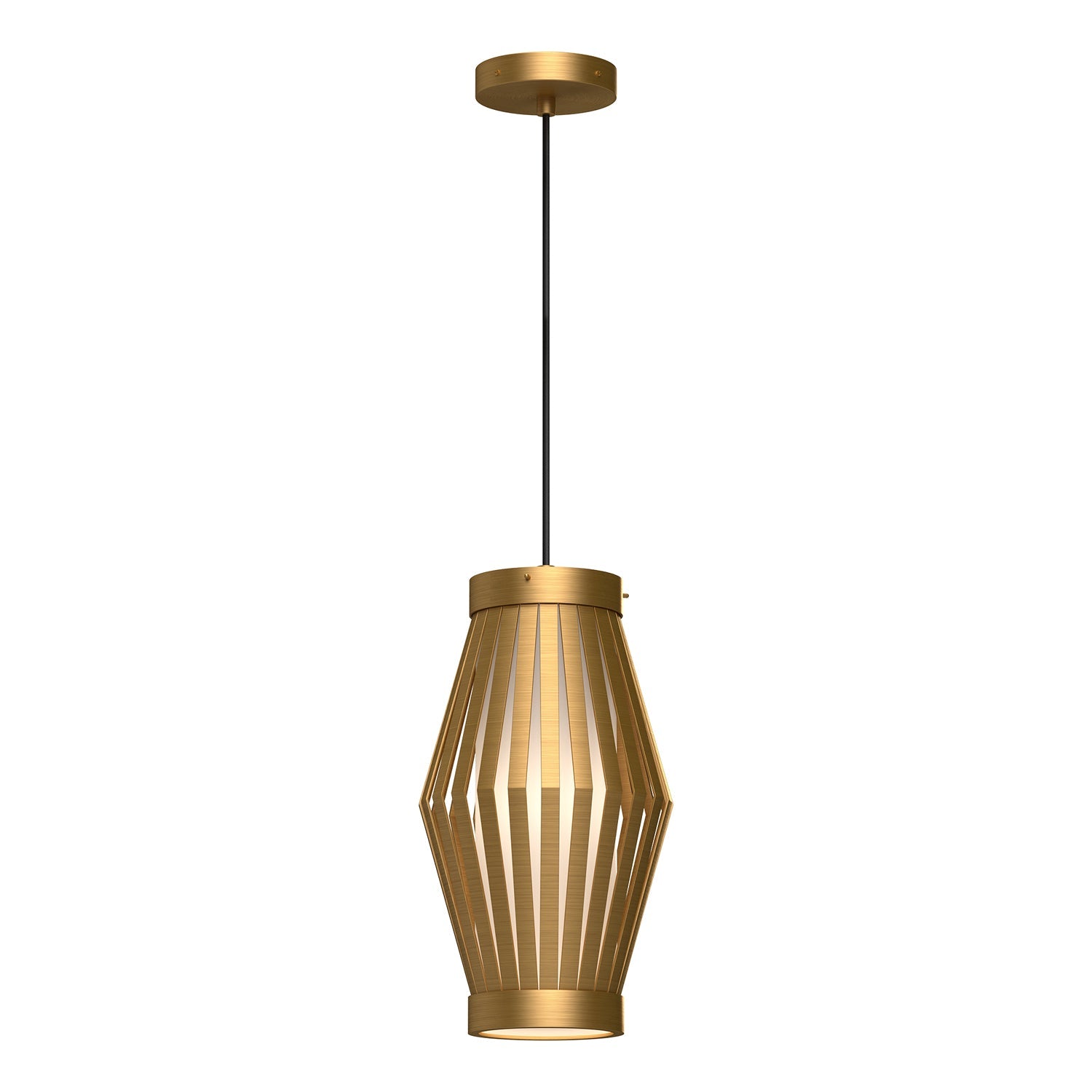 Hana 9-in Pendant — Aged Gold/Opal Matte Glass