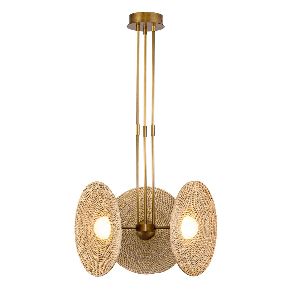 Harbour 18-in Pendant — Vintage Brass/Woven