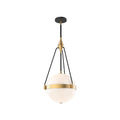 Harmony 14-in Pendant — Brushed Gold/Glossy Opal Glass
