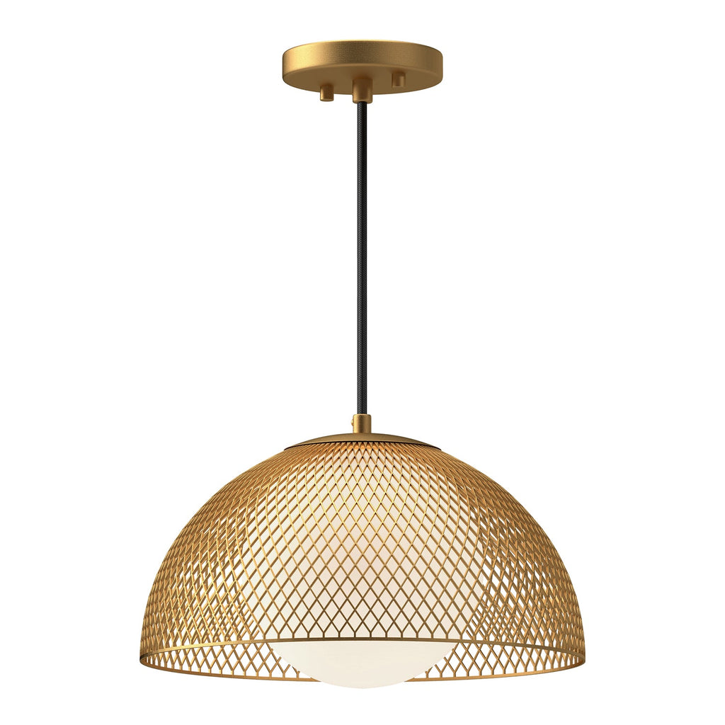 Haven 12-in Pendant — Gold/Opal Matte Glass