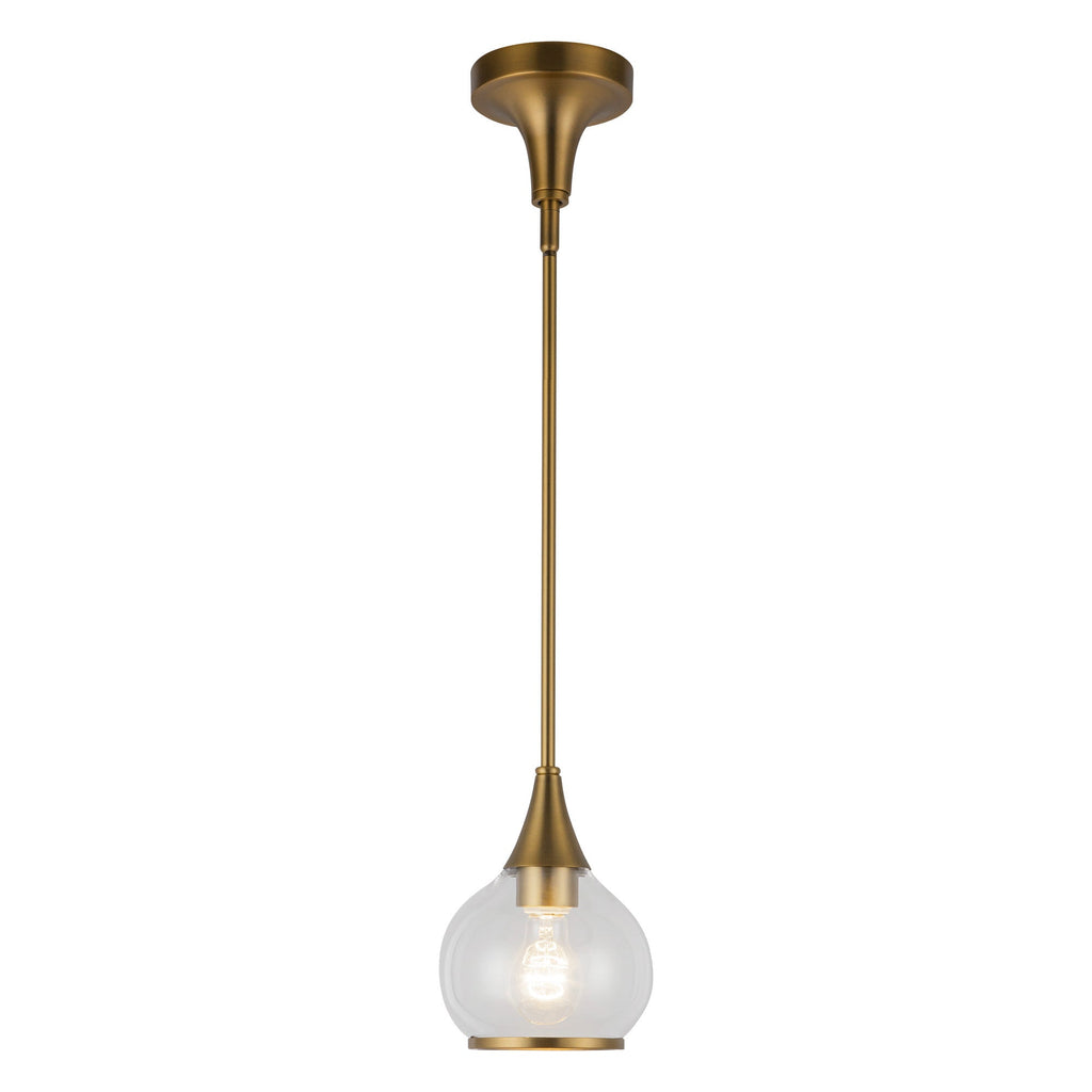 Hazel 6-in Pendant — Aged Gold/Clear Glass