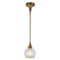 Hazel 6-in Pendant — Aged Gold/Clear Glass