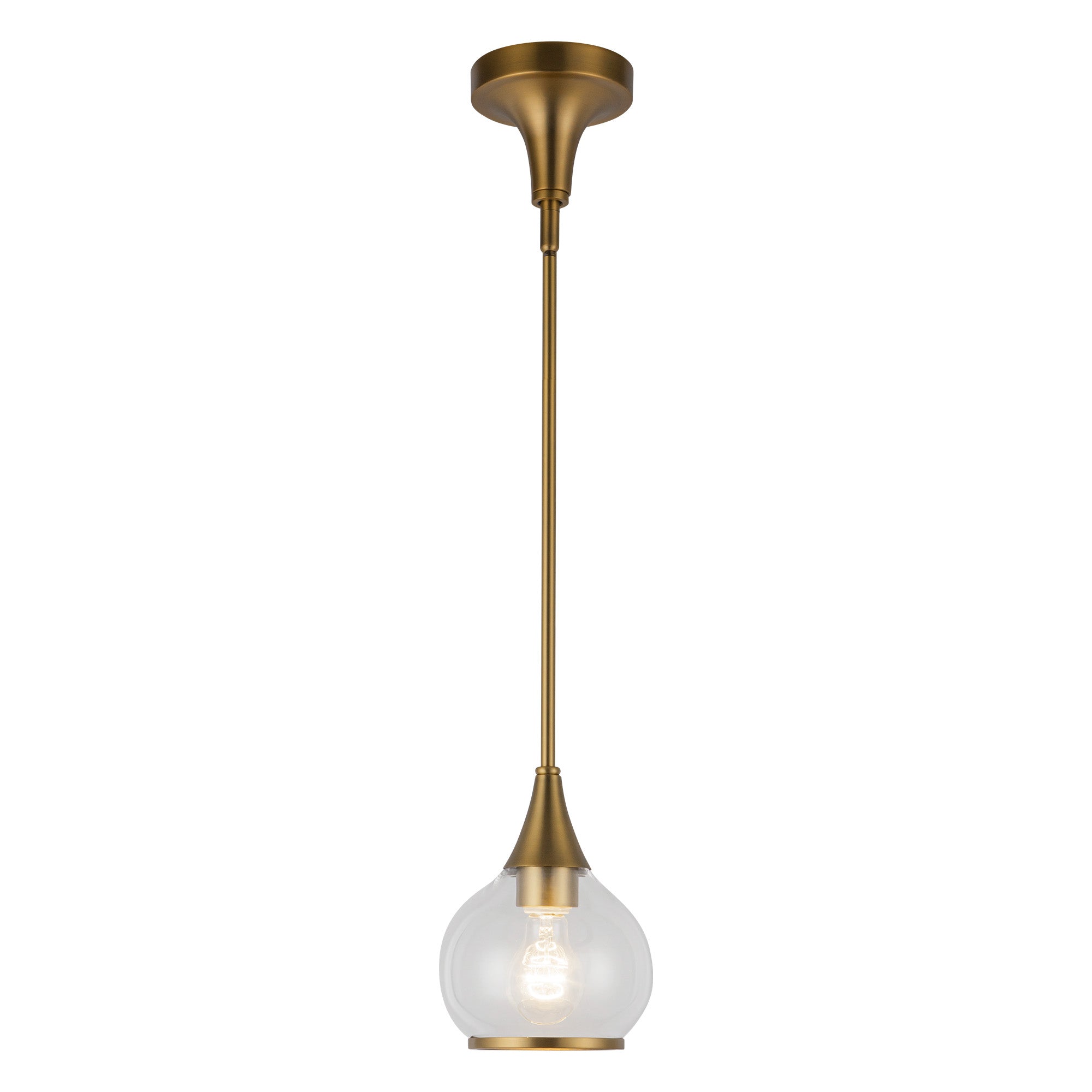 Hazel 6-in Pendant — Aged Gold/Clear Glass