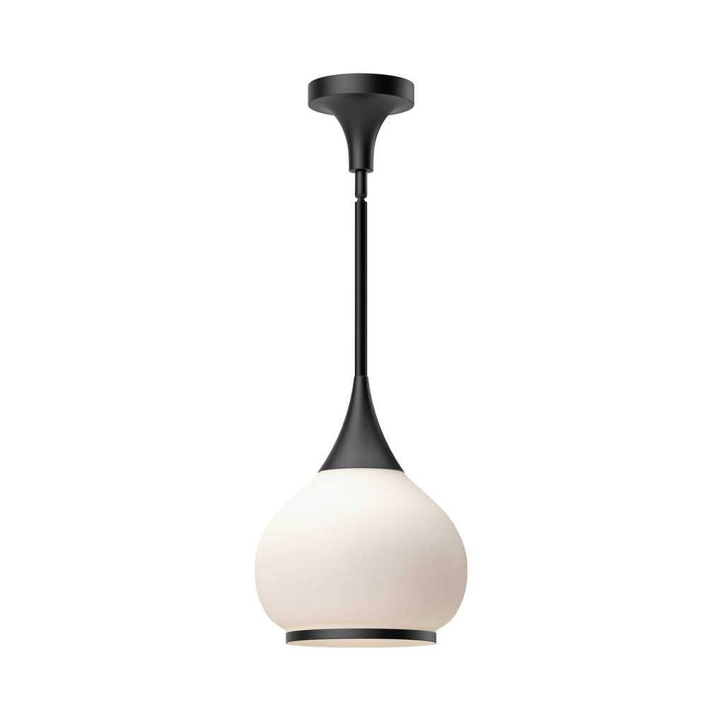 Hazel 10-in Pendant — Matte Black/Opal Matte Glass