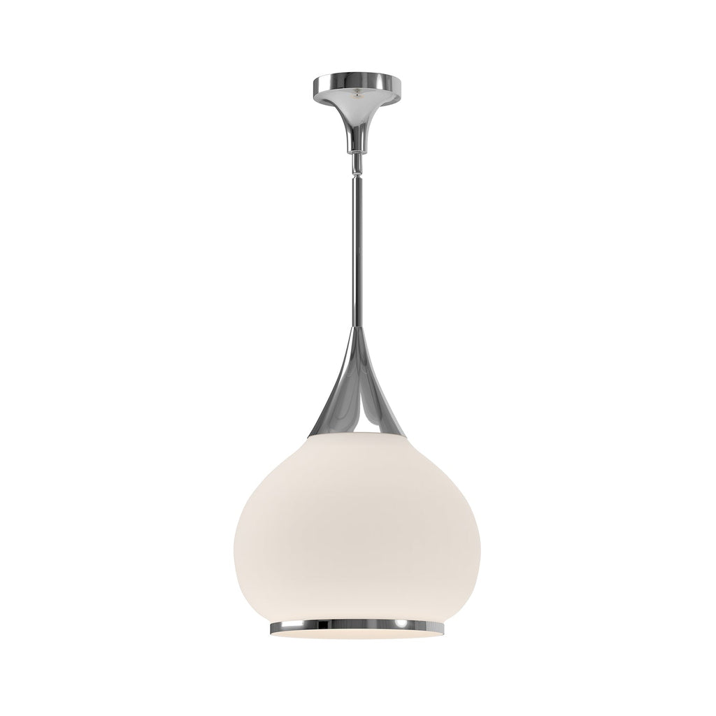 Hazel 14-in Pendant — Chrome/Opal Matte Glass