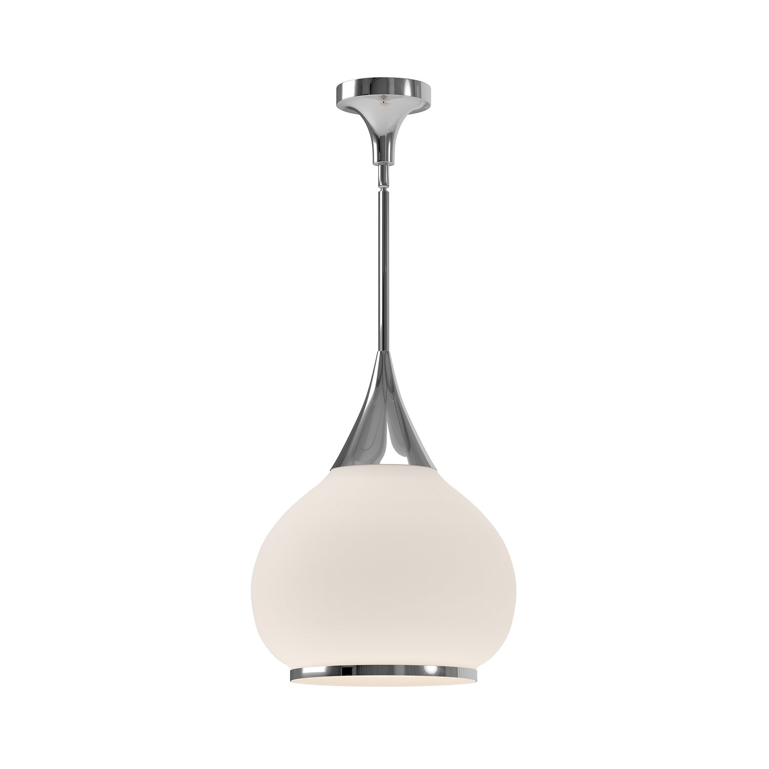 Hazel 14-in Pendant — Chrome/Opal Matte Glass