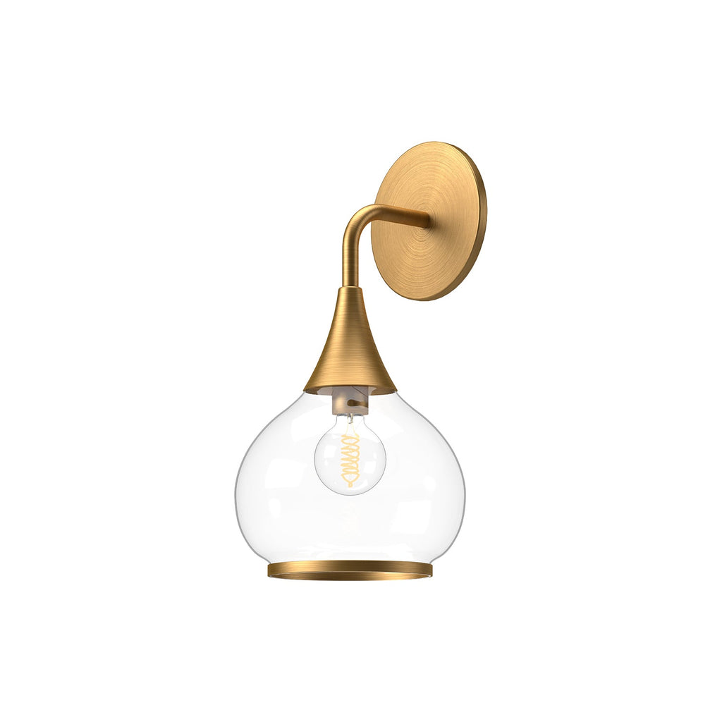 Hazel 6-in Wall/Vanity Light — Aged Gold/Clear Glass