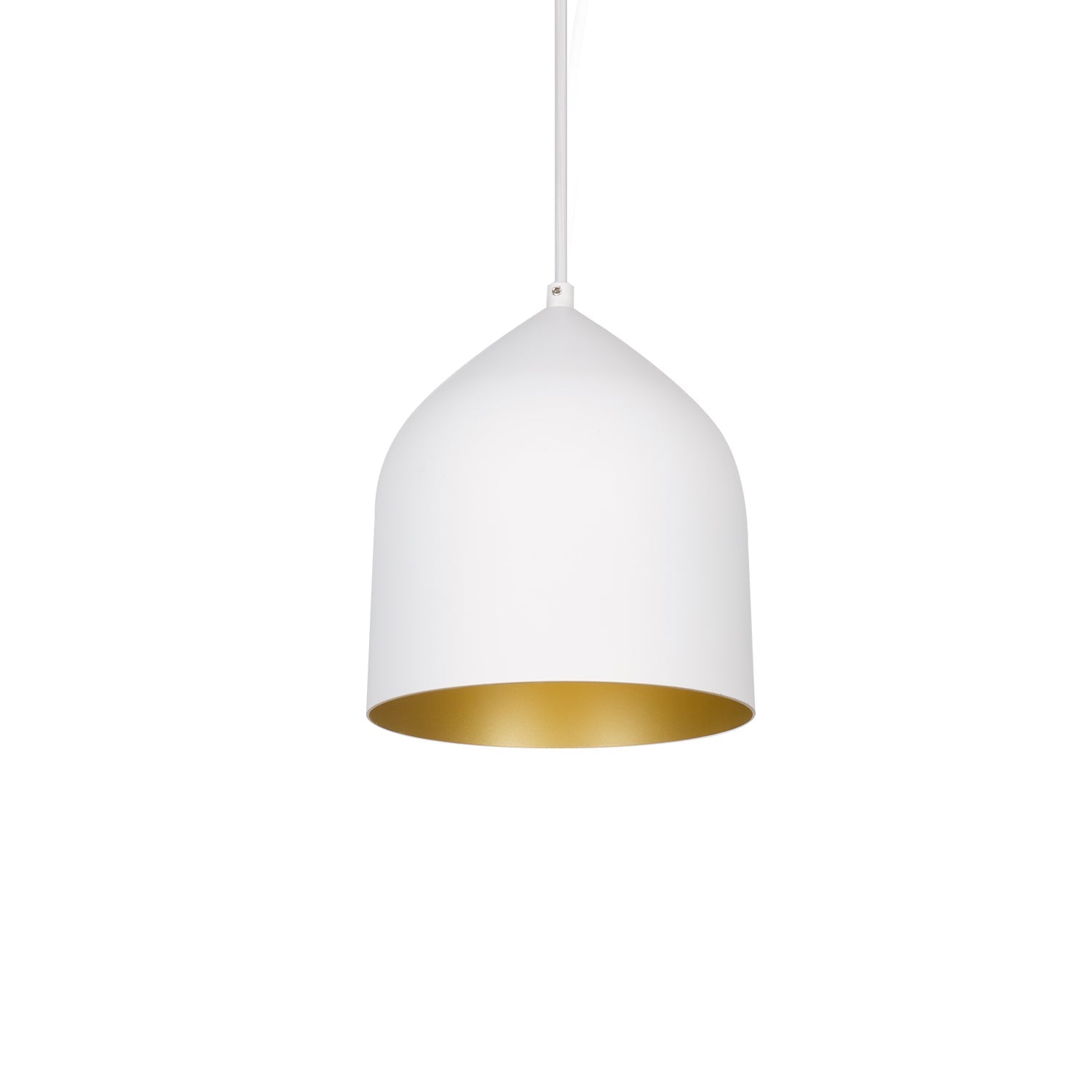 Helena 8-in LED Pendant — White/Gold