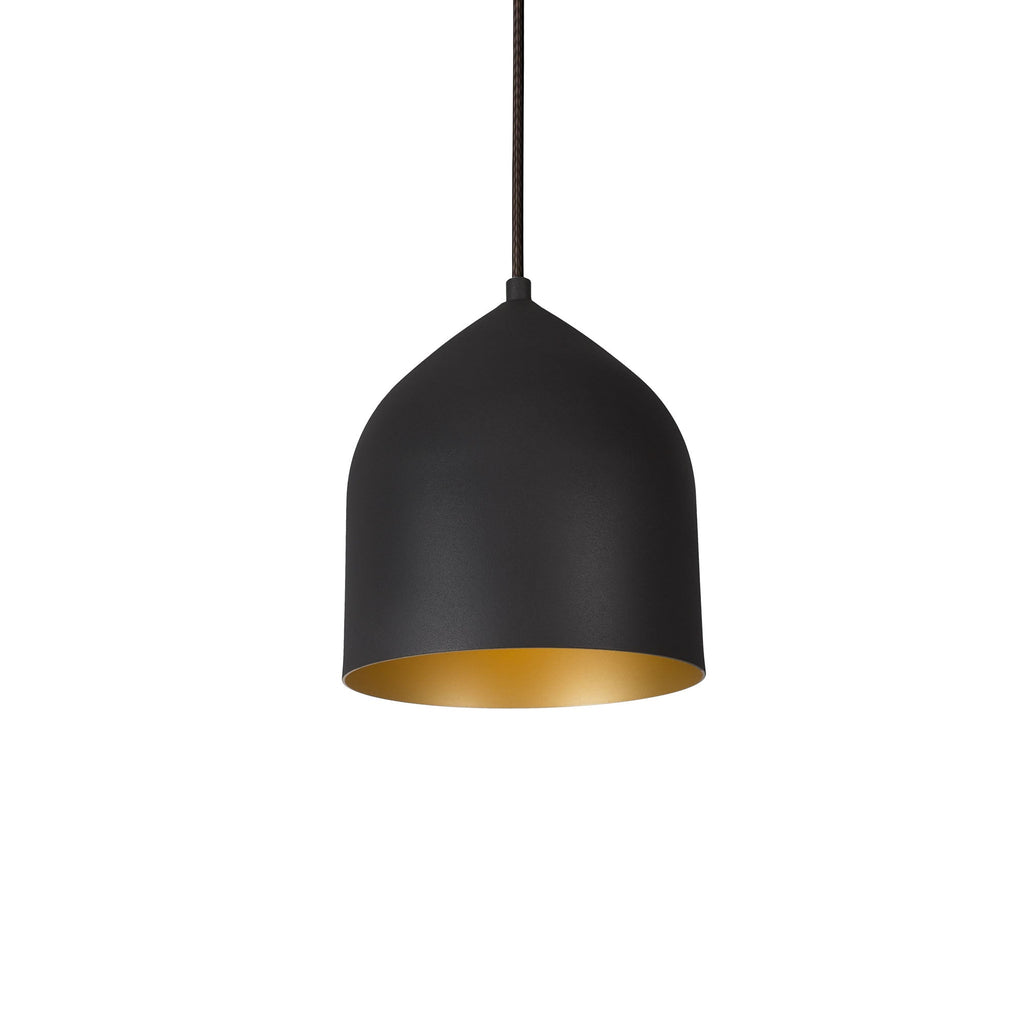 Helena 8-in LED Pendant — Black/Gold