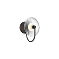 Hera 11-in Wall/Vanity Light — Matte Black/Clear Ribbed Glass [Universal Voltage]
